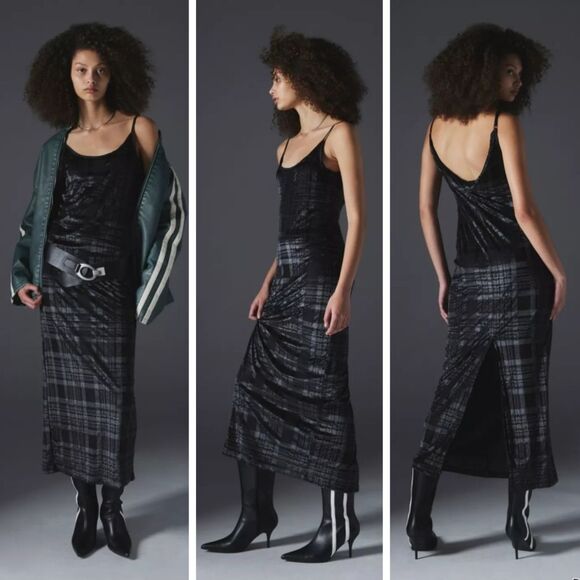 NWOT|Silence + Noise Sage Velvet Maxi Dress, SMALL - Picture 2 of 11